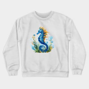 Watercolor Seahorse Crewneck Sweatshirt